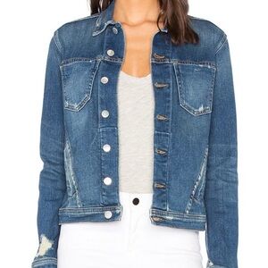 L'AGENCE Celine Slim Fit Denim Jacket Jean Jacket Size Medium $385